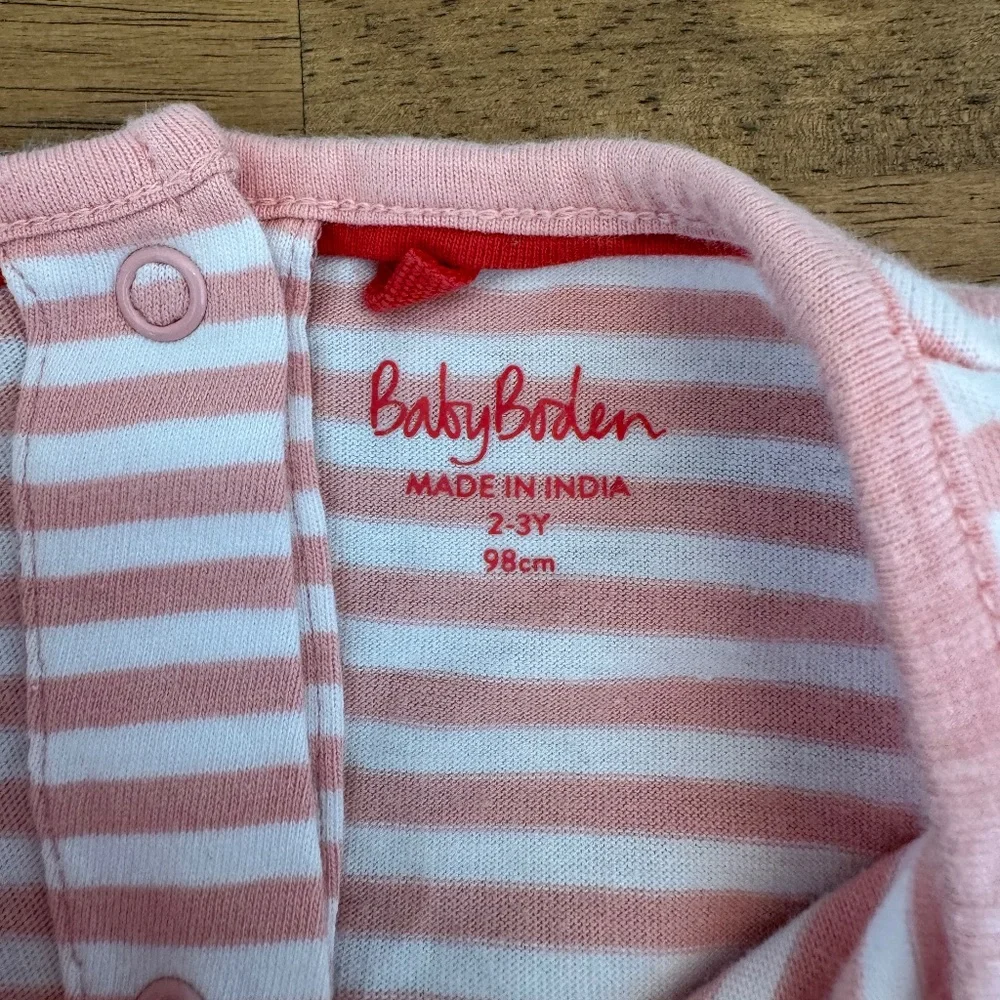 Baby Boden Floral Striped Jersey Dress 2-3